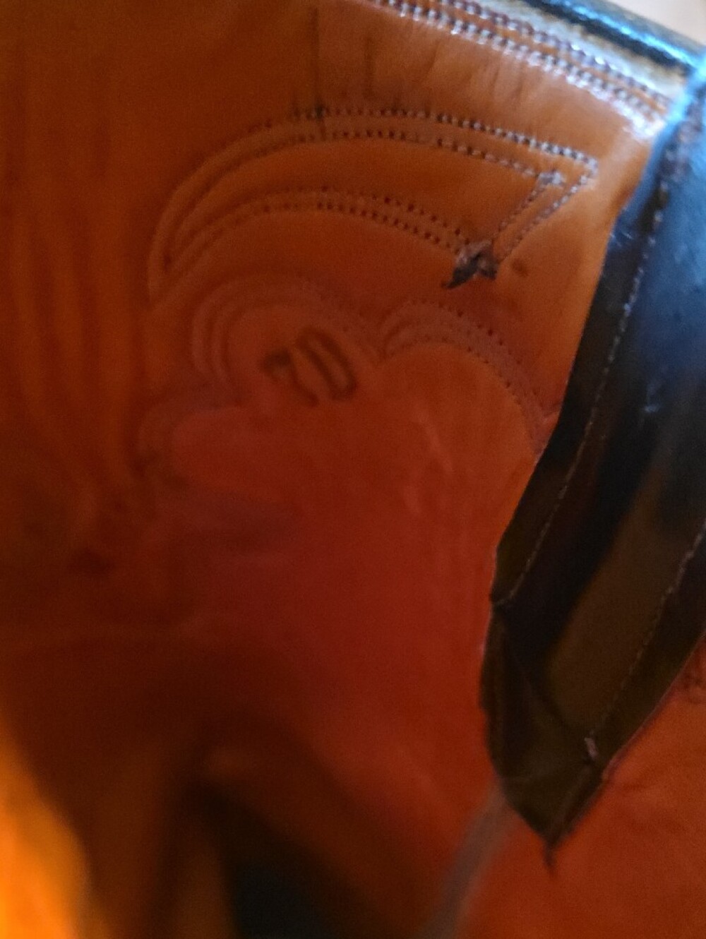 Vintage Mens Lucchese Black Leather Western Boots - Picture 4 of 9